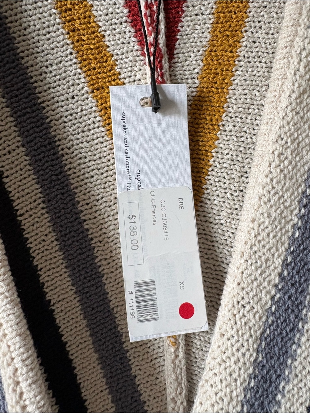 cupcakes & cashmere Striped Knit Cover-up | Cream, Rust, Mustard, Navy & Gray - Picture 3 of 6